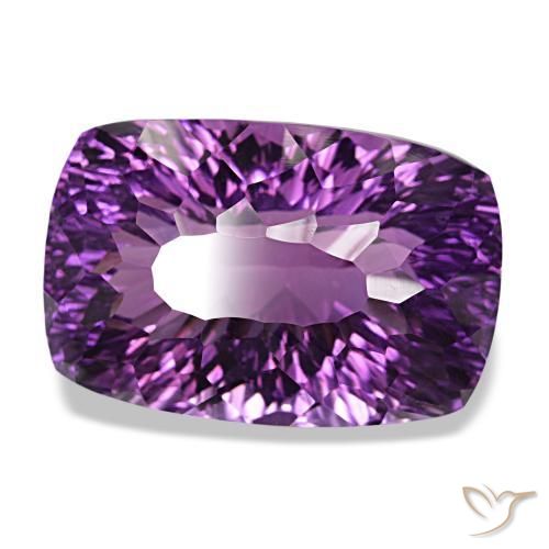 Amatista violeta natural de 53,04 ct, corte cojín, VVS