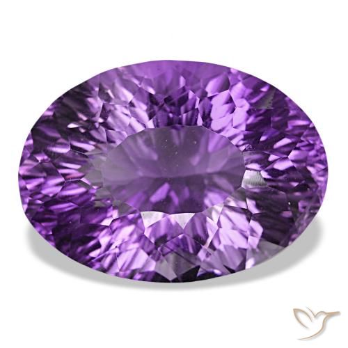 Amatista medium dark purplish-violet de 38,84 ct, ovalado, VVS