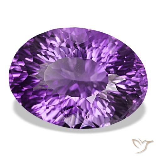Amatista medium dark purplish-violet natural de 38,84 ct, corte óvalo, VVS