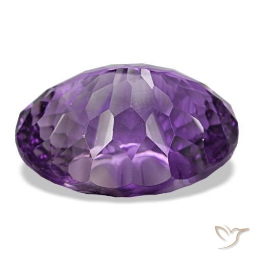 Amatista medium dark purplish-violet natural de 38,84 ct, corte óvalo, VVS