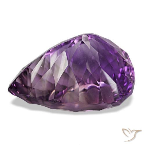 Amatista violeta rosado intenso natural de 58,64 ct, en forma de pera, VVS