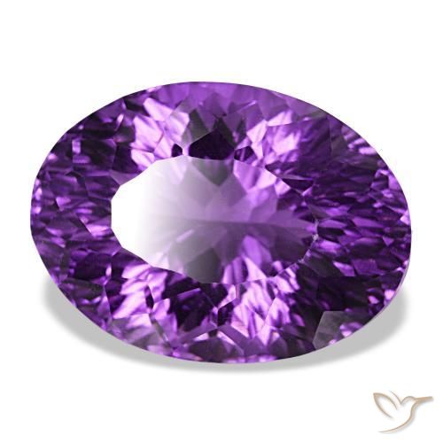 Amatista violeta vívido natural de 20,26 ct, corte óvalo, VVS