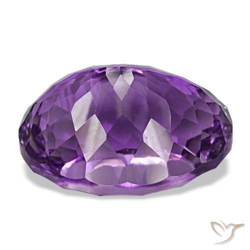 Amatista violeta vívido natural de 20,26 ct, corte óvalo, VVS