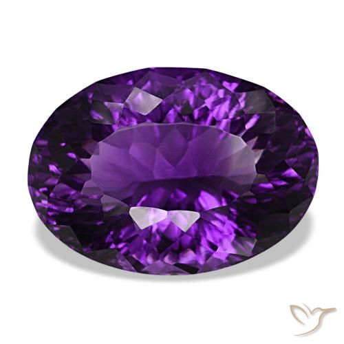 Amatista violeta medio natural de 30,96 ct, corte óvalo, VVS-VS