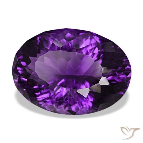Amatista violeta medio natural de 30,96 ct, corte óvalo, VVS-VS