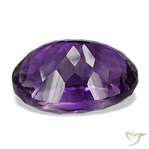 Amatista violeta medio natural de 30,96 ct, corte óvalo, VVS-VS