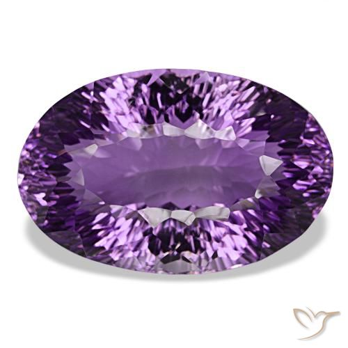 Amatista violeta medio natural de 63,99 ct, corte óvalo, VVS