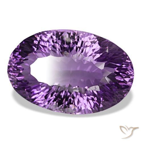 Amatista violeta medio natural de 63,99 ct, corte óvalo, VVS