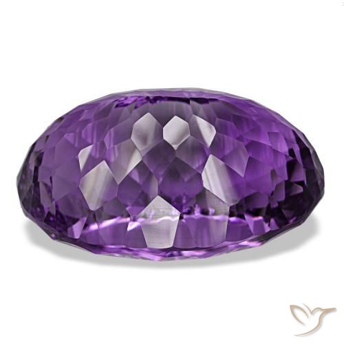 Amatista violeta medio natural de 63,99 ct, corte óvalo, VVS