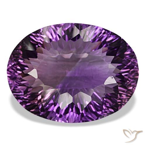 Amatista violeta medio natural de 83,18 ct, corte óvalo, VS