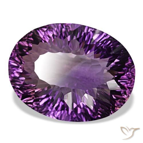 Amatista violeta medio natural de 83,18 ct, corte óvalo, VS