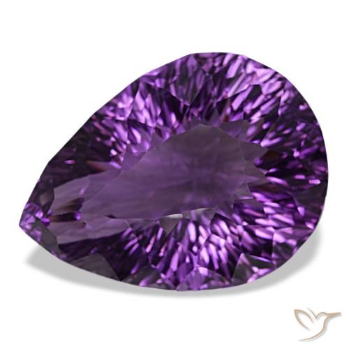 Amatista violeta rojizo de 79,49 ct, en forma de pera, VVS