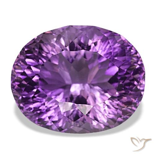 Amatista violeta púrpura medio natural de 41,37 ct, corte óvalo, VVS