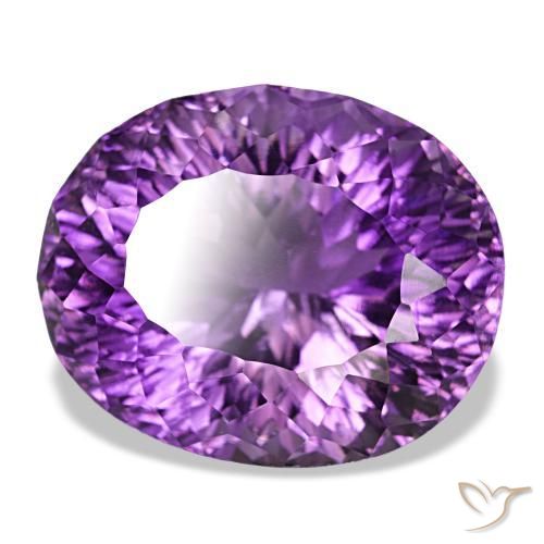 Amatista violeta púrpura medio natural de 41,37 ct, corte óvalo, VVS
