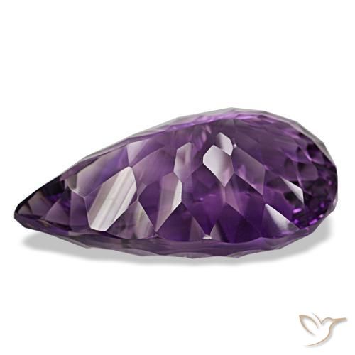 Amatista violeta oscuro natural de 82,05 ct, en forma de pera, VVS