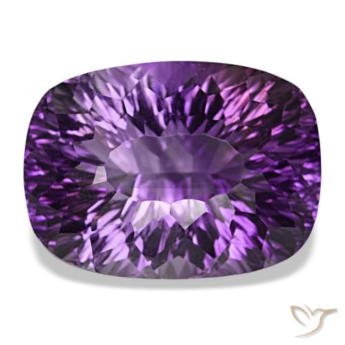 Amatista violeta medio natural de 58,37 ct, corte cojín, VVS-VS