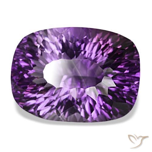 Amatista violeta medio natural de 58,37 ct, corte cojín, VVS-VS