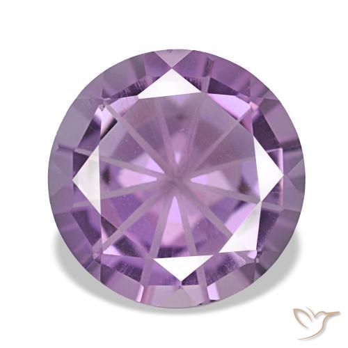 Amatista violeta natural de 2,17 ct, corte redondo, VVS