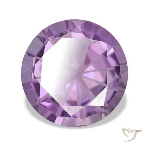 Amatista violeta natural de 2,17 ct, corte redondo, VVS