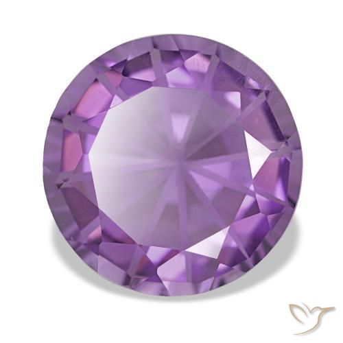 Amatista violeta natural de 2,76 ct, corte redondo, VVS