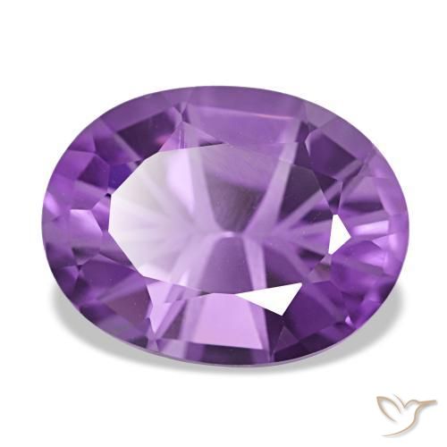 Amatista violeta natural de 3,88 ct, corte óvalo, VVS-VS