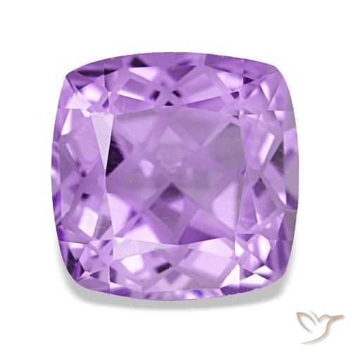 Amatista violeta natural de 4,49 ct, corte cojín, VVS