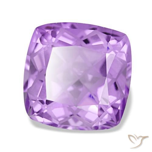 Amatista violeta natural de 4,49 ct, corte cojín, VVS