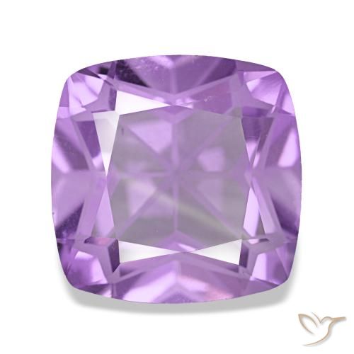 Amatista violeta de 3,21 ct, cojín, VVS