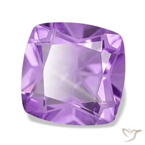 Amatista violeta natural de 3,21 ct, corte cojín, VVS