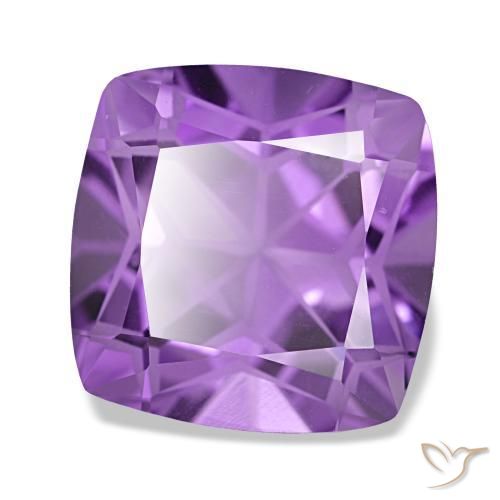 Amatista violeta natural de 4,08 ct, corte cojín, VVS-VS