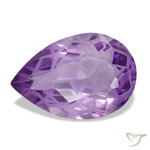Amatista violeta natural de 3,77 ct, en forma de pera, VVS