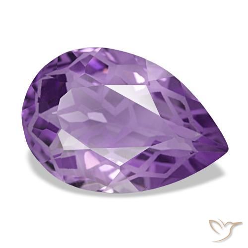 Amatista violeta natural de 3,77 ct, en forma de pera, VVS
