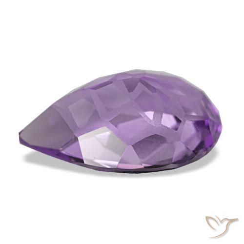 Amatista violeta natural de 3,77 ct, en forma de pera, VVS