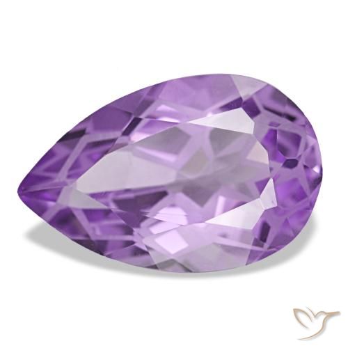 Amatista violeta natural de 3,41 ct, en forma de pera, VVS