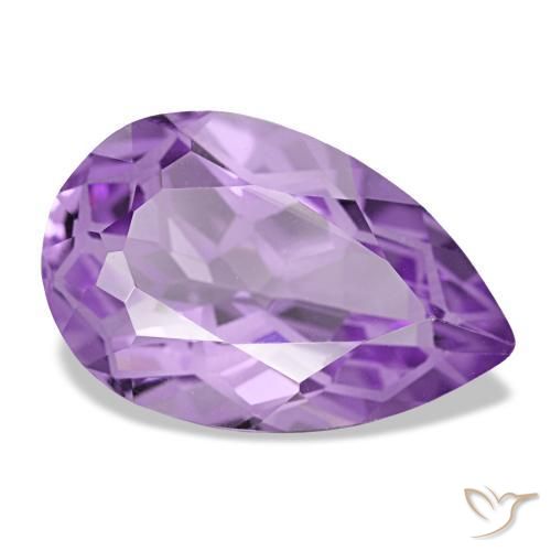 Amatista violeta natural de 3,41 ct, en forma de pera, VVS