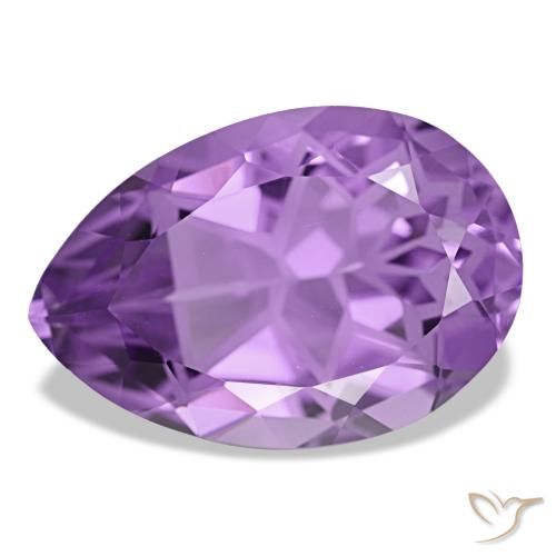 Amatista violeta natural de 11,22 ct, en forma de pera, VVS-VS