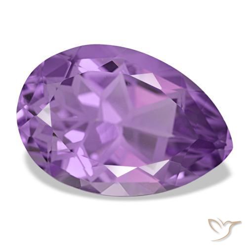 Amatista violeta natural de 11,22 ct, en forma de pera, VVS-VS