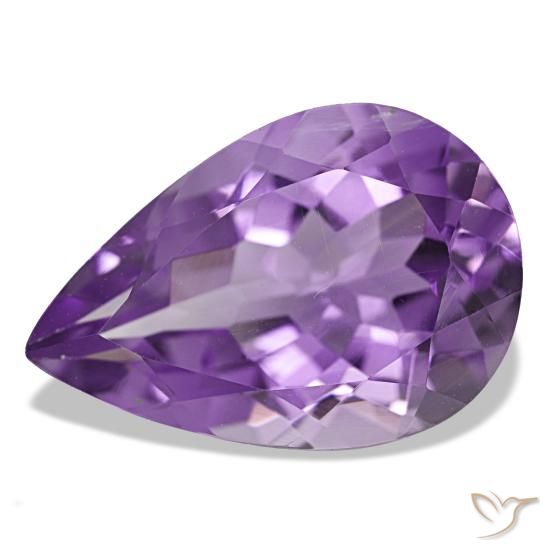 Amatista violeta natural de 5,30 ct, en forma de pera, VS