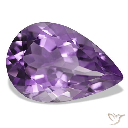 Amatista violeta natural de 5,30 ct, en forma de pera, VS