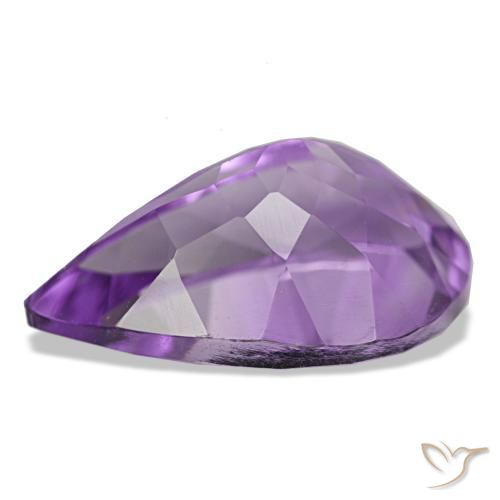 Amatista violeta natural de 5,30 ct, en forma de pera, VS