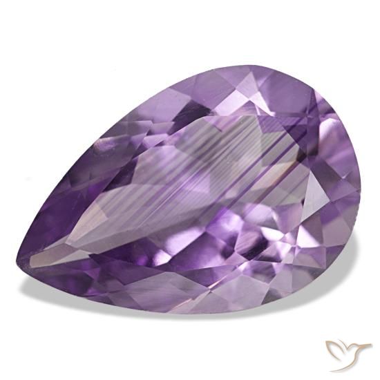 Amatista violeta natural de 4,58 ct, en forma de pera, VVS-VS
