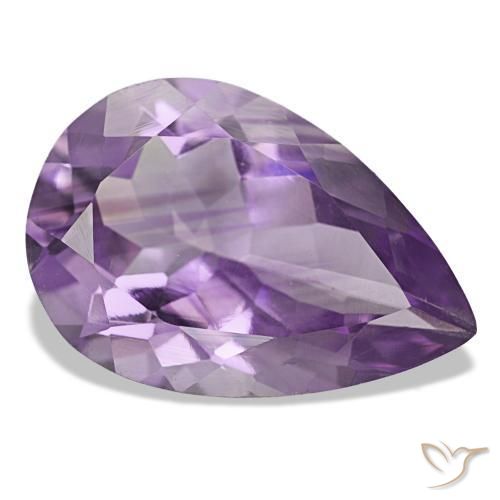Amatista violeta natural de 4,58 ct, en forma de pera, VVS-VS