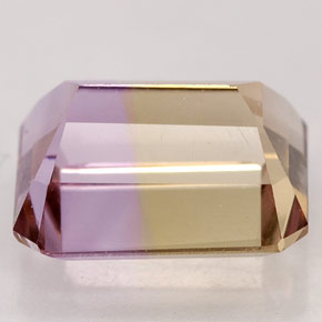 Ametrino bicolor natural de 3,34 ct, corte esmeralda, VVS-VS