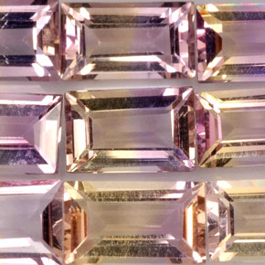 Gemas de ametrino Bicolor natural de  ct, Corte Baguette, VVS-VS