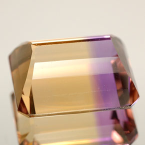 Ametrino bicolor natural de 6,29 ct, corte esmeralda, VVS-VS