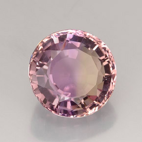 Ametrino bicolor natural de 18,16 ct, corte redondo, IF