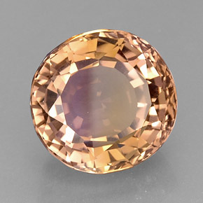 Ametrino bicolor natural de 15,84 ct, corte óvalo, IF