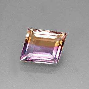 Ametrino bicolor natural de 17,14 ct, forma elegante, IF