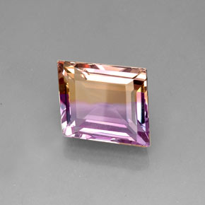 Ametrino bicolor natural de 17,14 ct, forma elegante, IF