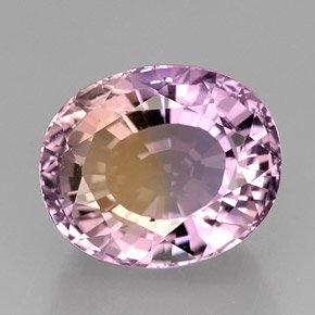 Ametrino bicolor natural de 22,52 ct, corte óvalo, IF